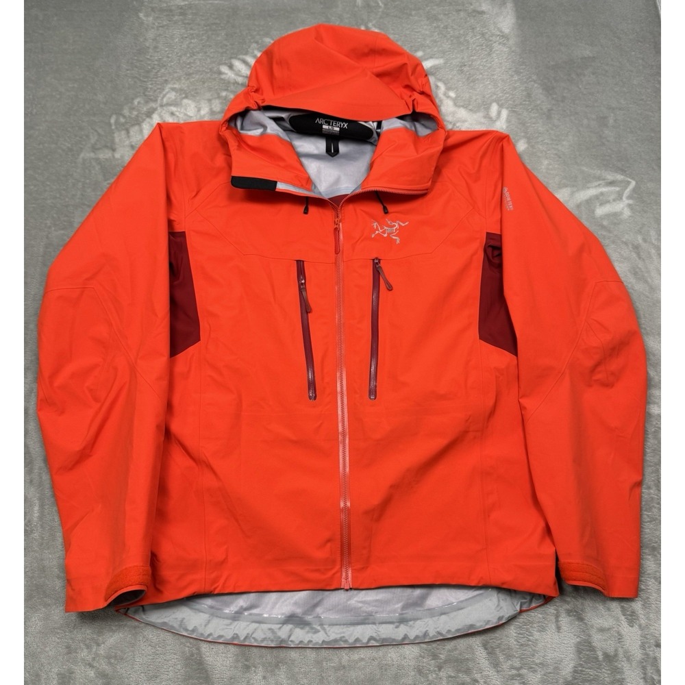 Arc'teryx Alpha AR Jacket Mens Large Orange Goretex Waterproof Rain Coat Light